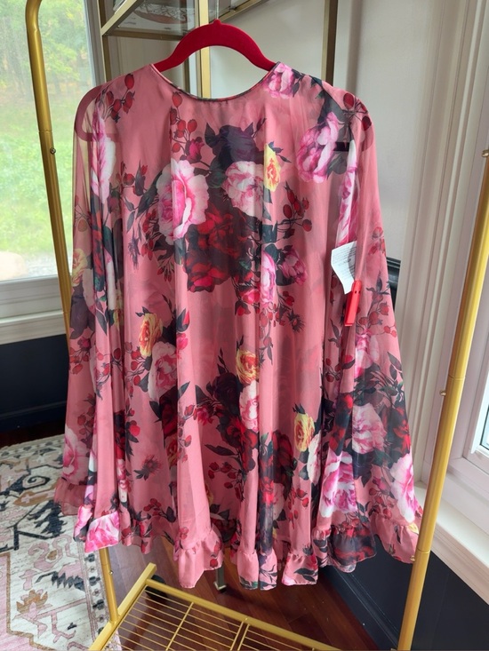 Ieena For Mac Duggal Dresses & Skirts - Ieena for Mac Duggal Pink Floral Chiffon Ruffle Dress Size 6 NWT